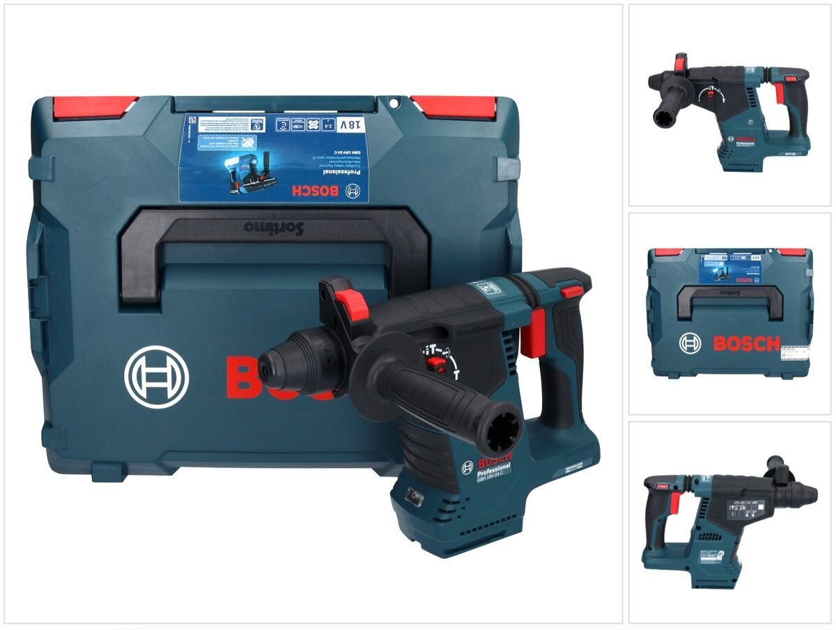 Bosch GBH 18V-24 C Professionaalne akutrell 18 V 2,4 J Harjadeta SDS plus (0611923002) + L-BOXX - ilma akuta. ilma laadijata hind ja info | Akutrellid, kruvikeerajad | kaup24.ee