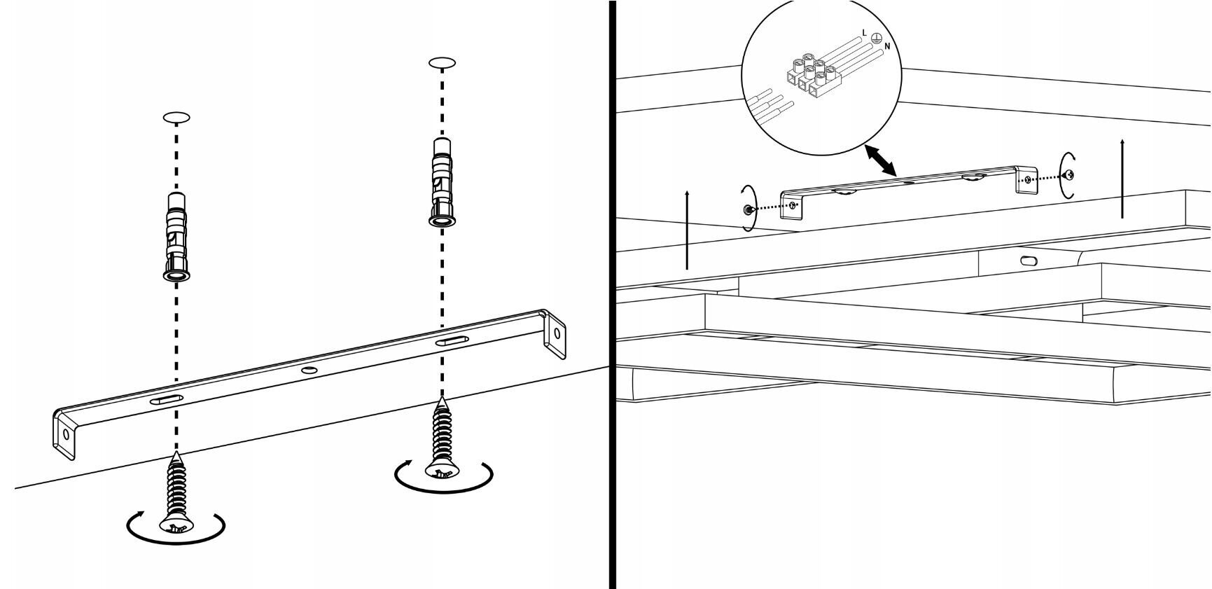 Led-lux laelamp 105 x 60 cm must hind ja info | Laelambid | kaup24.ee