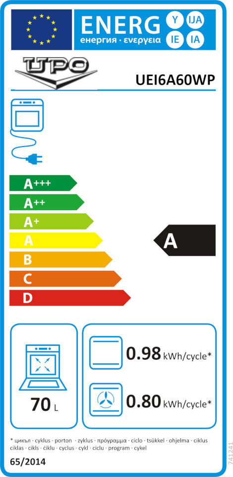 Upo UEI6A60WP hind ja info | Elektripliidid | kaup24.ee