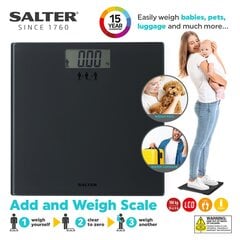 Электронные весы Salter SA00300 GGFEU16 Add and Weigh Scale Black цена и информация | Весы | kaup24.ee