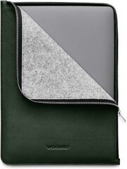 Woolnut kaitseümbris Leather Folio 13/14" MacBook, roheline цена и информация | Рюкзаки, сумки, чехлы для компьютеров | kaup24.ee