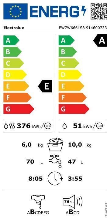 Electrolux EW7W6661S8 DualCare 700 цена и информация | Pesumasinad | kaup24.ee