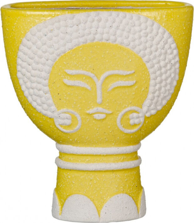 Lillepott 19 x 9 x 22 cm Ceramic Yellow hind ja info | Dekoratiivsed lillepotid | kaup24.ee