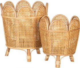 Istutuskastide komplekt 34 x 34 x 43,5 cm Natural Rattan (2 tk) hind ja info | Dekoratiivsed lillepotid | kaup24.ee