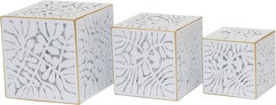 Istutuskastide komplekt DKD Home Decor Sheets Golden Metal 15 x 15 x 15 cm hind ja info | Dekoratiivsed lillepotid | kaup24.ee