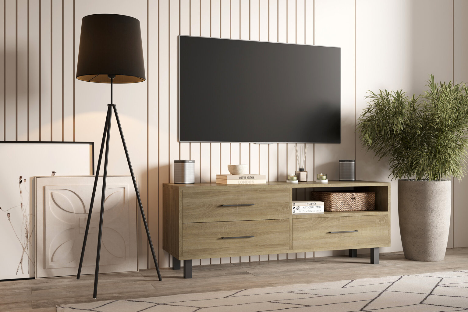 TV laud ADRK Furniture Romel, pruun hind ja info | TV alused | kaup24.ee