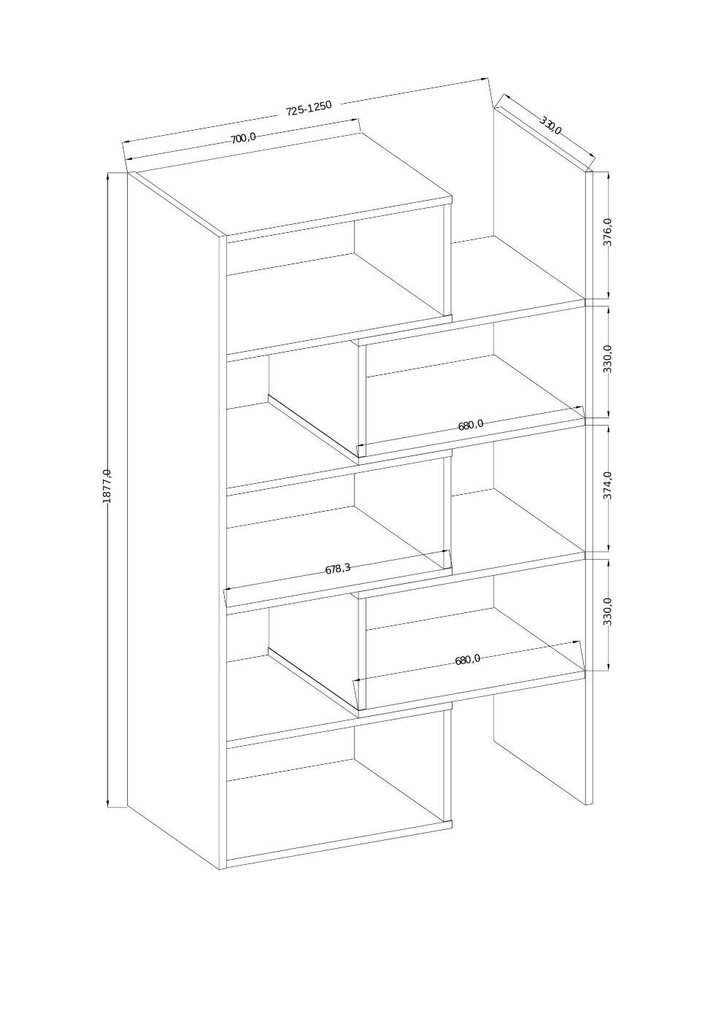 Eraldiseisev riiul ADRK Furniture Karmelo, pruun hind ja info | Riiulid | kaup24.ee