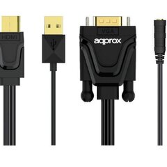 Адаптер HDMI—VGA approx! APPC22 3,5 mm USB 60 Hz цена и информация | Кабели и провода | kaup24.ee