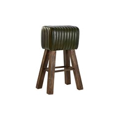 Tumba DKD Home Decor Puit Pruun Nahk Roheline (41 x 30 x 79 cm) hind ja info | Söögilaua toolid, köögitoolid | kaup24.ee