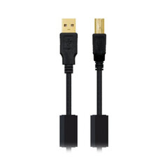 Кабель USB 2.0 A — USB B NANOCABLE 10.01.120 Чёрный цена и информация | Адаптеры и USB-hub | kaup24.ee