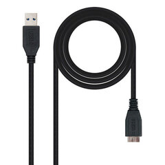 Kaabel USB 3.0 A-Micro USB B Nanocable 10.01.110-BK, must цена и информация | Кабели и провода | kaup24.ee