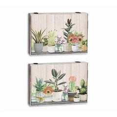 Kaaned DKD Home Decor Taim Mõõtja 46,5 x 6 x 31,5 cm 2 Ühikut Puit MDF цена и информация | Комплекты уличной мебели | kaup24.ee