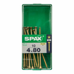 Коробка для винтов SPAX 4081020400802 Шуруп Плоская головка (4 x 80 mm) (4,0 x 80 mm) цена и информация | Инструменты крепления | kaup24.ee