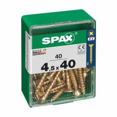 Kruvide karp SPAX Puidukruvi Lame pea (4,5 x 40 mm) hind ja info | Kinnitusvahendid | kaup24.ee