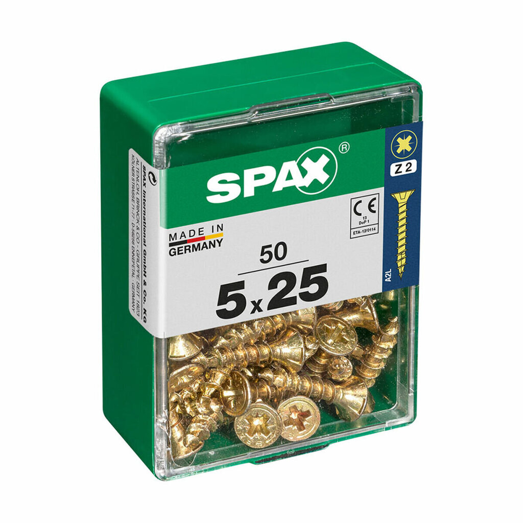 Kruvid Spax, 0.5 x 2.5 cm hind ja info | Kinnitusvahendid | kaup24.ee