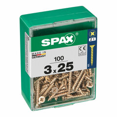 Kruvide karp SPAX Puidukruvi Lame pea (3,0 x 25 mm) hind ja info | Kinnitusvahendid | kaup24.ee