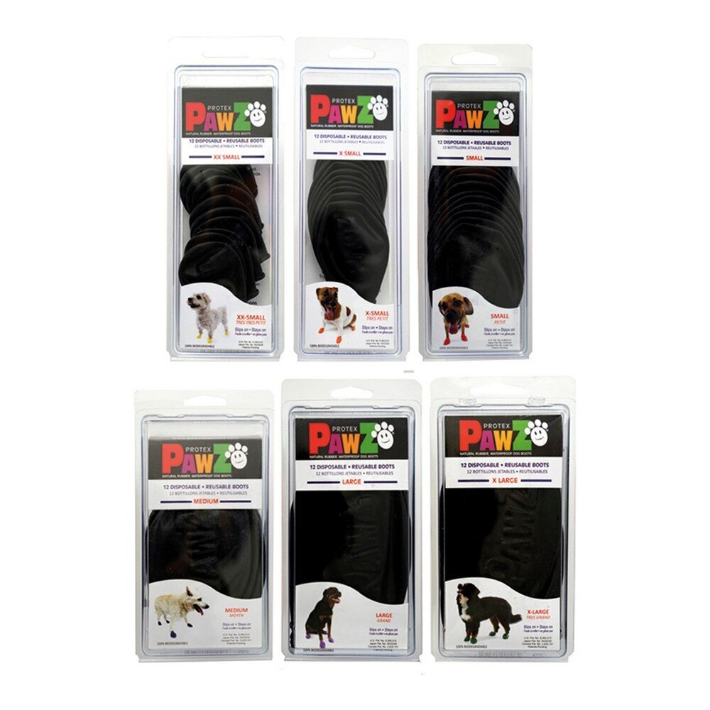Pawz koerte saapad, XL, 12 tk, mustad hind ja info | Hooldusvahendid loomadele | kaup24.ee