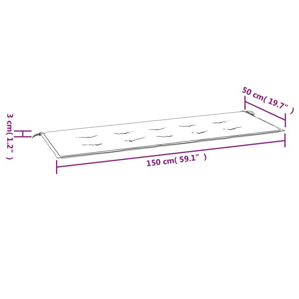 vidaXL aiapingi istmepadi, mitmevärviline, 150x50x3 cm, oxford kangas hind ja info | Toolipadjad ja -katted | kaup24.ee