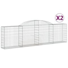 vidaXL kaarekujulised gabioonkorvid 2 tk, 300x30x80/100 cm, raud hind ja info | Vaasid, alused, redelid lilledele | kaup24.ee