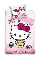 Voodipesukomplekt Hello Kitty, 140 x 200 cm + padjapüür 70 x 90 cm цена и информация | Детское постельное бельё | kaup24.ee