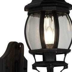 Searchlight уличный, фасадный настенный светильник Bel Aire, 1x60WxE27, IP44, черный, 7144-1 цена и информация | Уличное освещение | kaup24.ee
