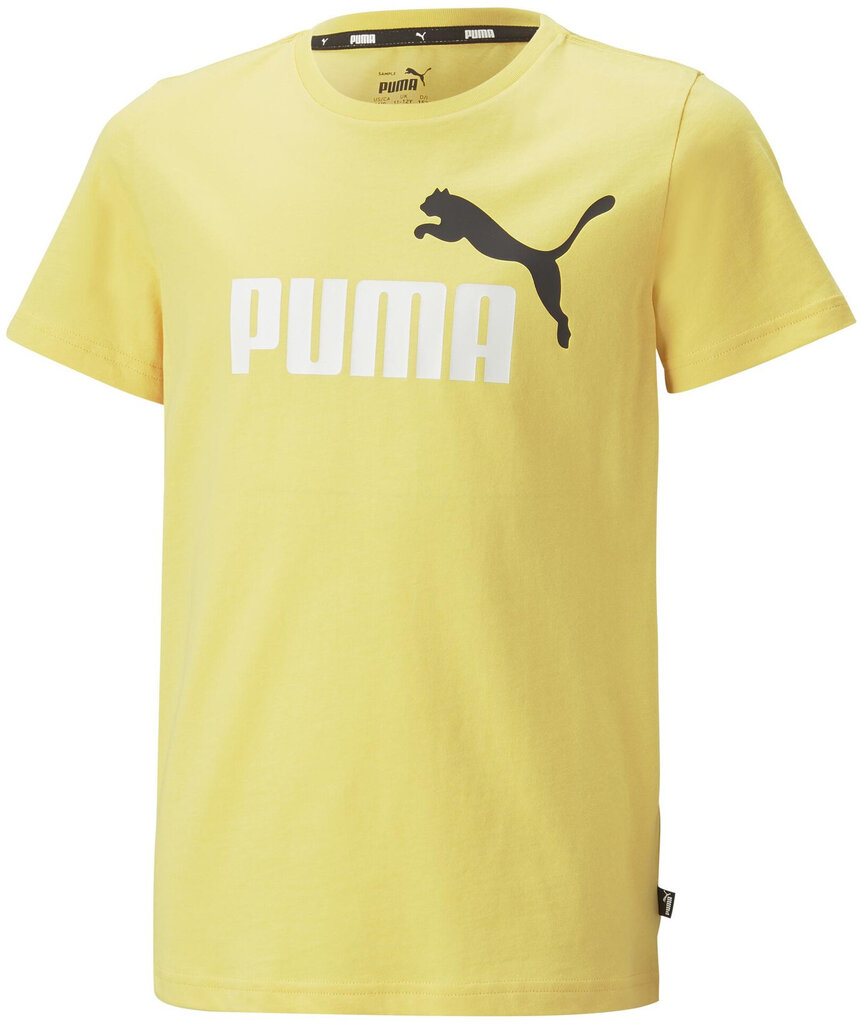 Poiste T-särk Puma Ess+ 2 Col Logo Tee Yellow 586985 45 586985 45/176 hind ja info | Poiste särgid | kaup24.ee