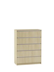 Комод ADRK Furniture Bente, 82x40x111,5 см, коричневый/белый цвет цена и информация | Комоды | kaup24.ee