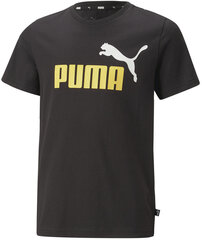 Футболка Puma Ess+ 2 Col Logo Tee 586985 91/176, черная цена и информация | Рубашки для мальчиков | kaup24.ee