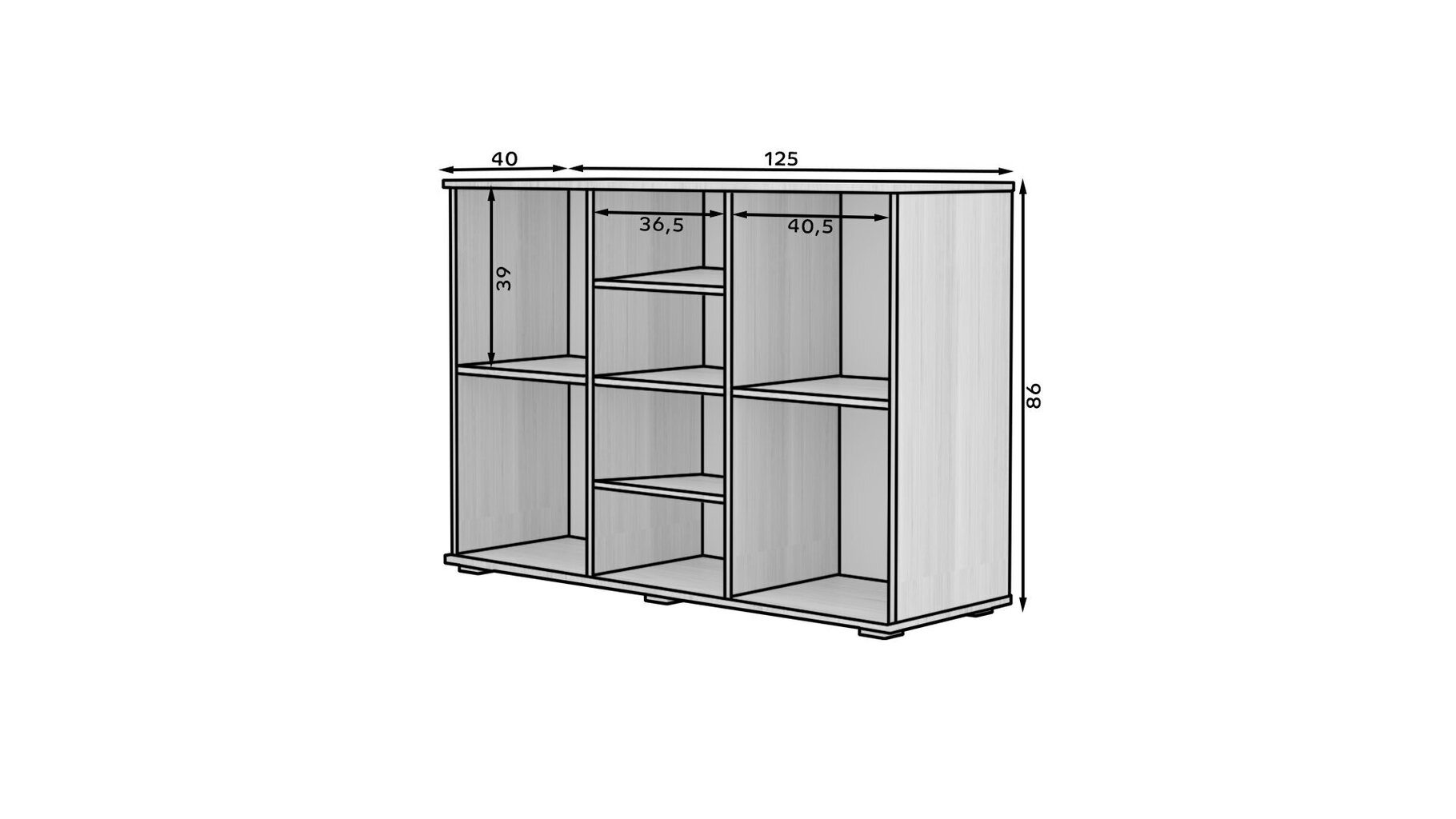 Kummut ADRK 3D Atun, pruun/valge hind ja info | Kummutid | kaup24.ee