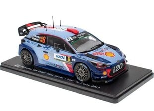 Hyundai i20 WRC Rallye Tour de Corse 2017 Sordo - Del Barrio HACHETTE 1:24 WRC104 цена и информация | Коллекционные модели автомобилей | kaup24.ee