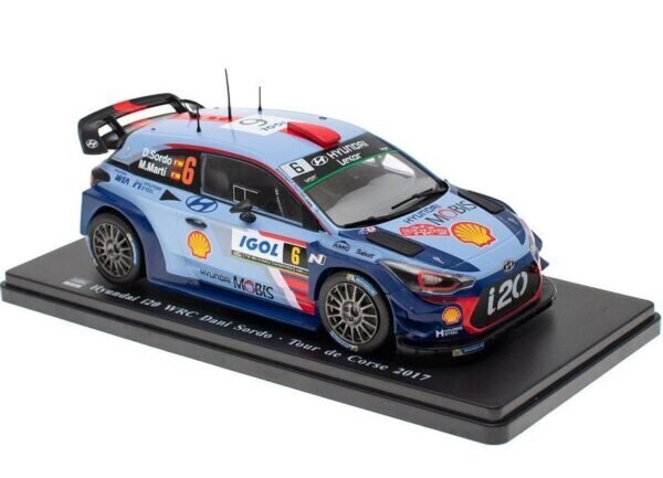 Hyundai i20 WRC Rallye Tour de Corse 2017 Sordo - Del Barrio HACHETTE 1:24 WRC104 hind ja info | Mudelautode kollektsioneerimine | kaup24.ee