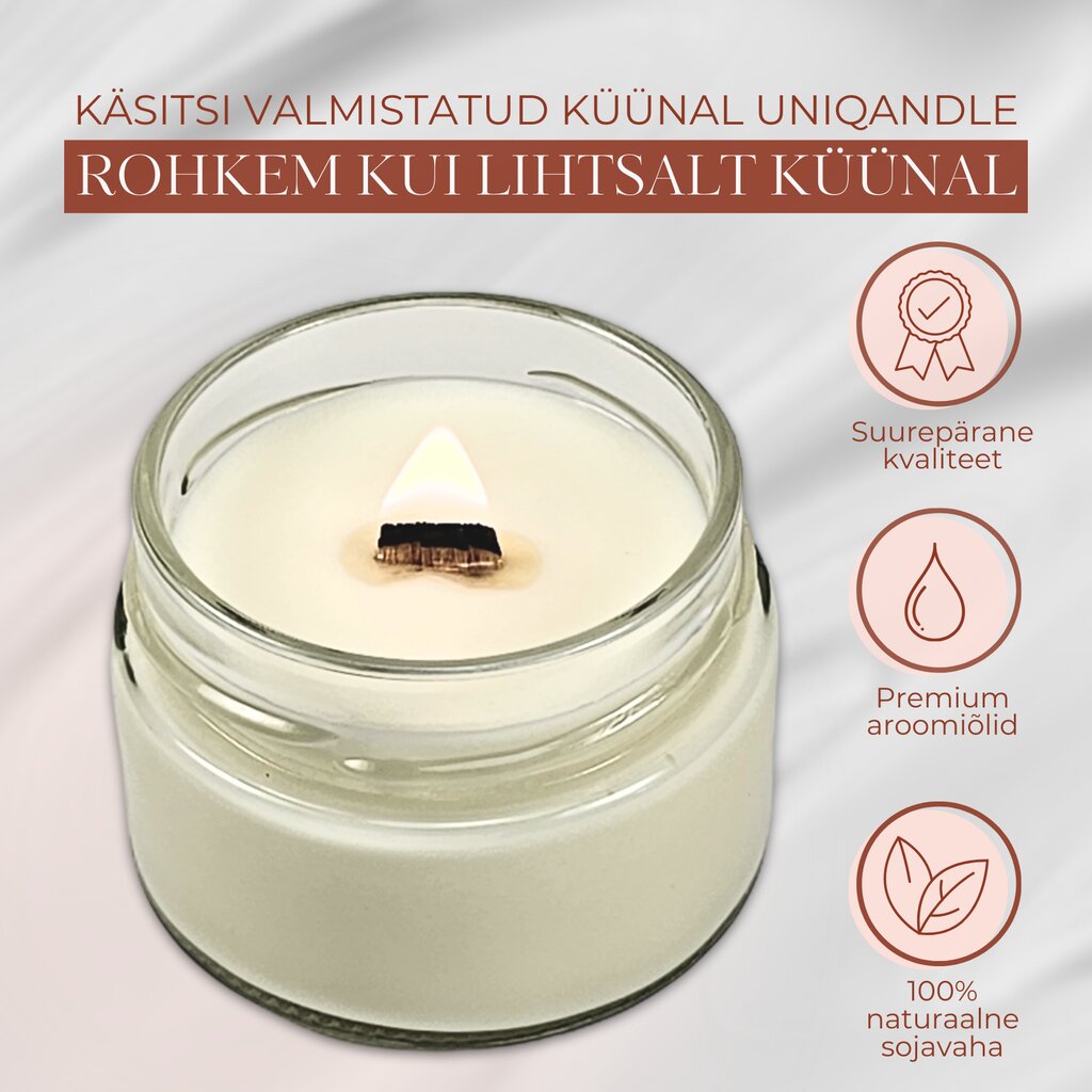 UniQandle Sojavaha küünal Black Fig & Vetiver hind ja info | Küünlad, küünlajalad | kaup24.ee