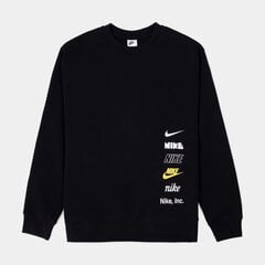 Мужской джемпер Nike Nk Club + Bb Crew Mlogo DX0781 010/M, черный цена и информация | Мужские толстовки | kaup24.ee