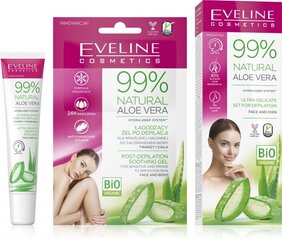 Depileerimiskreem näole 20ml + depileerimisjärgne geel 2x5ml 99% Aloe Eveline Cosmetics цена и информация | Средства для депиляции | kaup24.ee