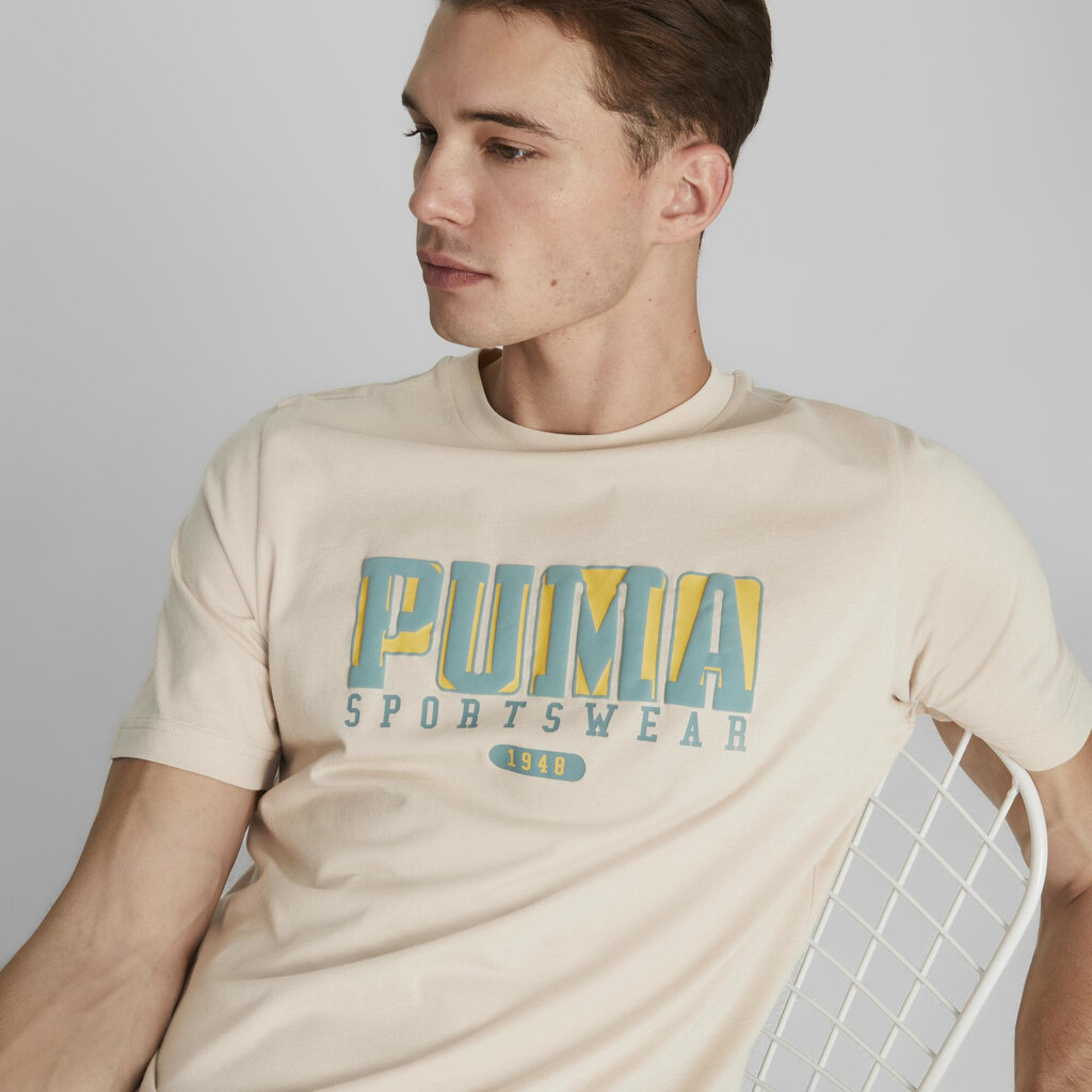 Meeste T-särk Puma Graphics Retro Tee Granola, beež цена и информация | Meeste T-särgid | kaup24.ee