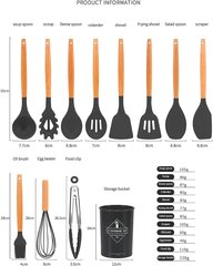 Набор кухонных силиконовых принадлежностей, 12 шт. цена и информация | Столовые и кухонные приборы | kaup24.ee
