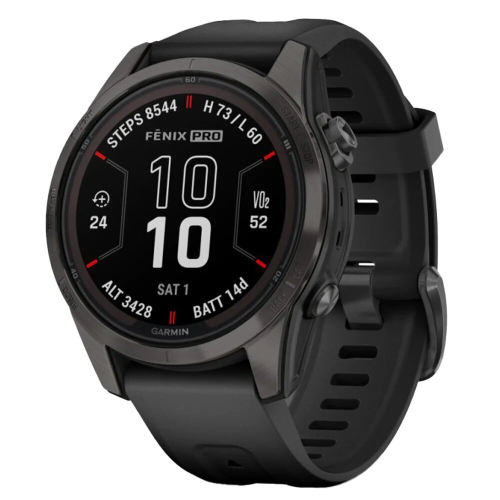 Garmin fēnix® 7S Pro Sapphire Solar Carbon Grey DLC Titanium/Black 42mm цена и информация | Nutikellad (smartwatch) | kaup24.ee