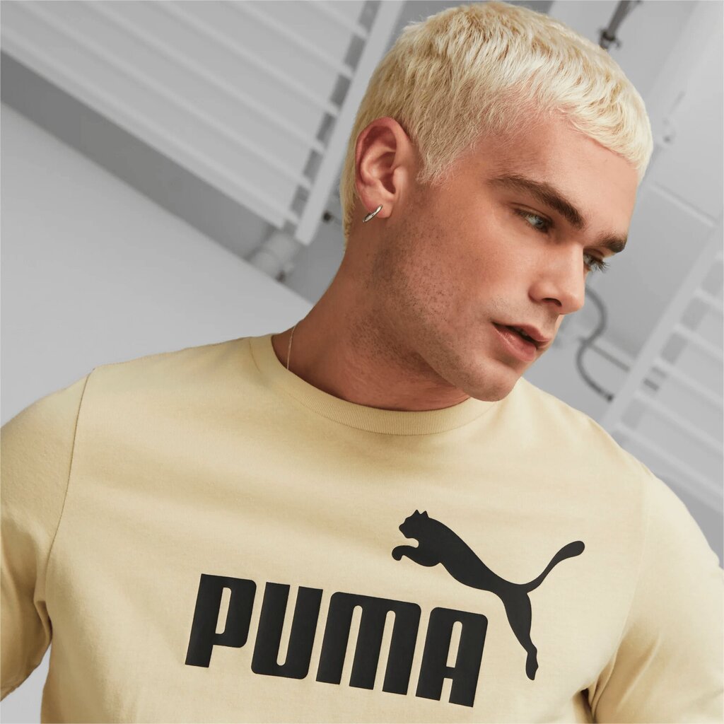 Meeste T-särk Puma Ess Logo Tee Cream 586667 85 586667 85/M цена и информация | Meeste T-särgid | kaup24.ee