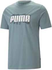 Meeste T-särk Puma Graphics Wording Tee Green 674475 84 674475 84/M hind ja info | Meeste T-särgid | kaup24.ee