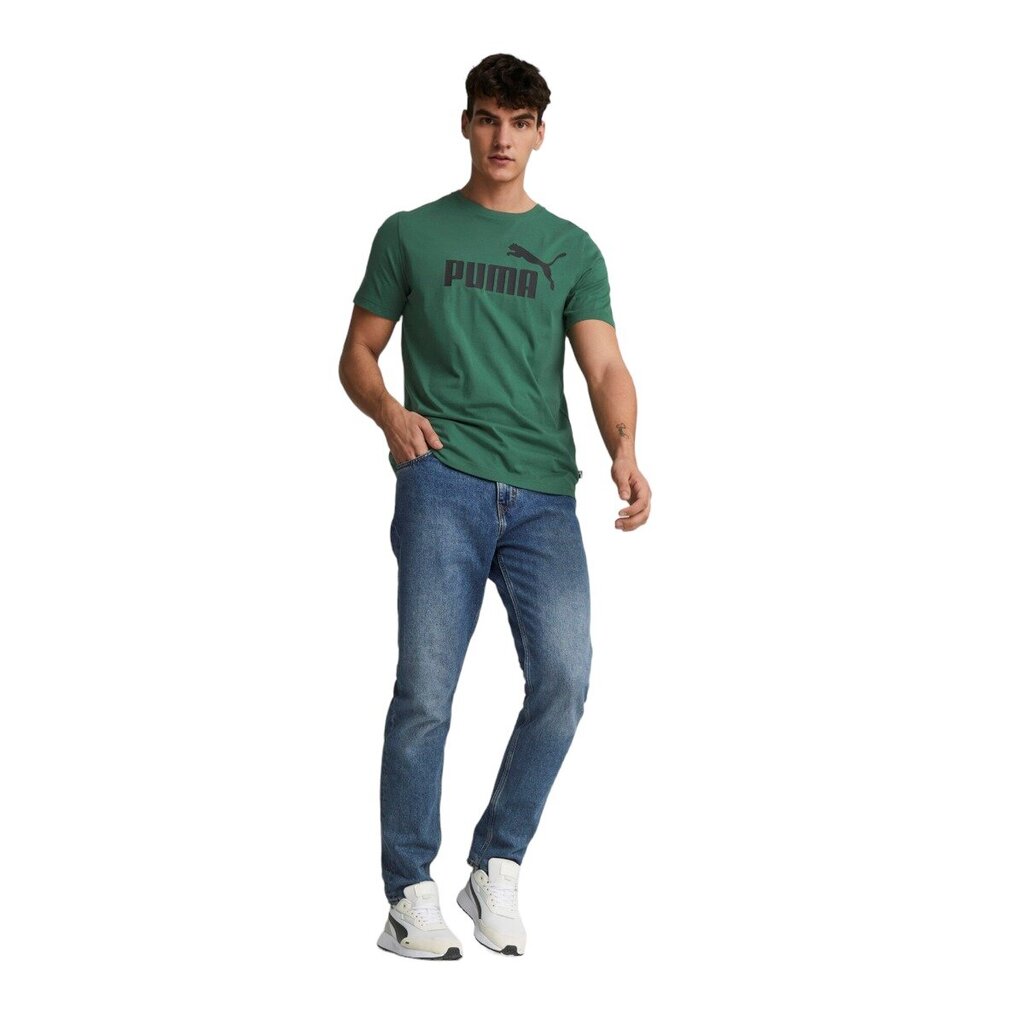 Meeste T-särk Puma Ess Logo Tee Green 586667 46 цена и информация | Meeste T-särgid | kaup24.ee