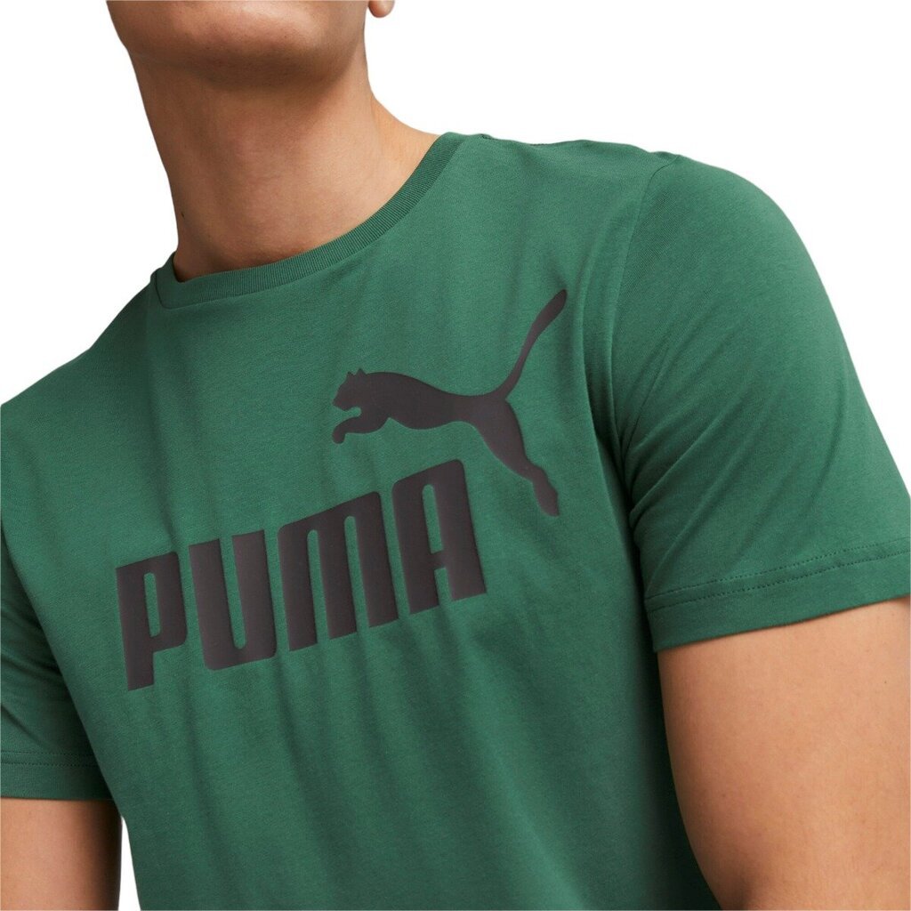 Meeste T-särk Puma Ess Logo Tee Green 586667 46 цена и информация | Meeste T-särgid | kaup24.ee