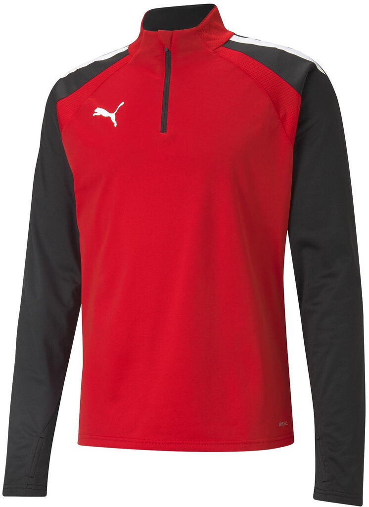 Meeste dressipluus Puma TeamLiga 1/4 Zip Top Red Black 657236 01 657236 01/XL цена и информация | Meeste pusad | kaup24.ee