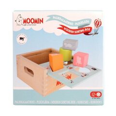 Деревянные блоки с коробкой Moomin Wooden Sorting Box цена и информация | Drewniana Wieża Piramida Kura Nakładanie Kolorowych Kwadratów LD-15 15276 | kaup24.ee