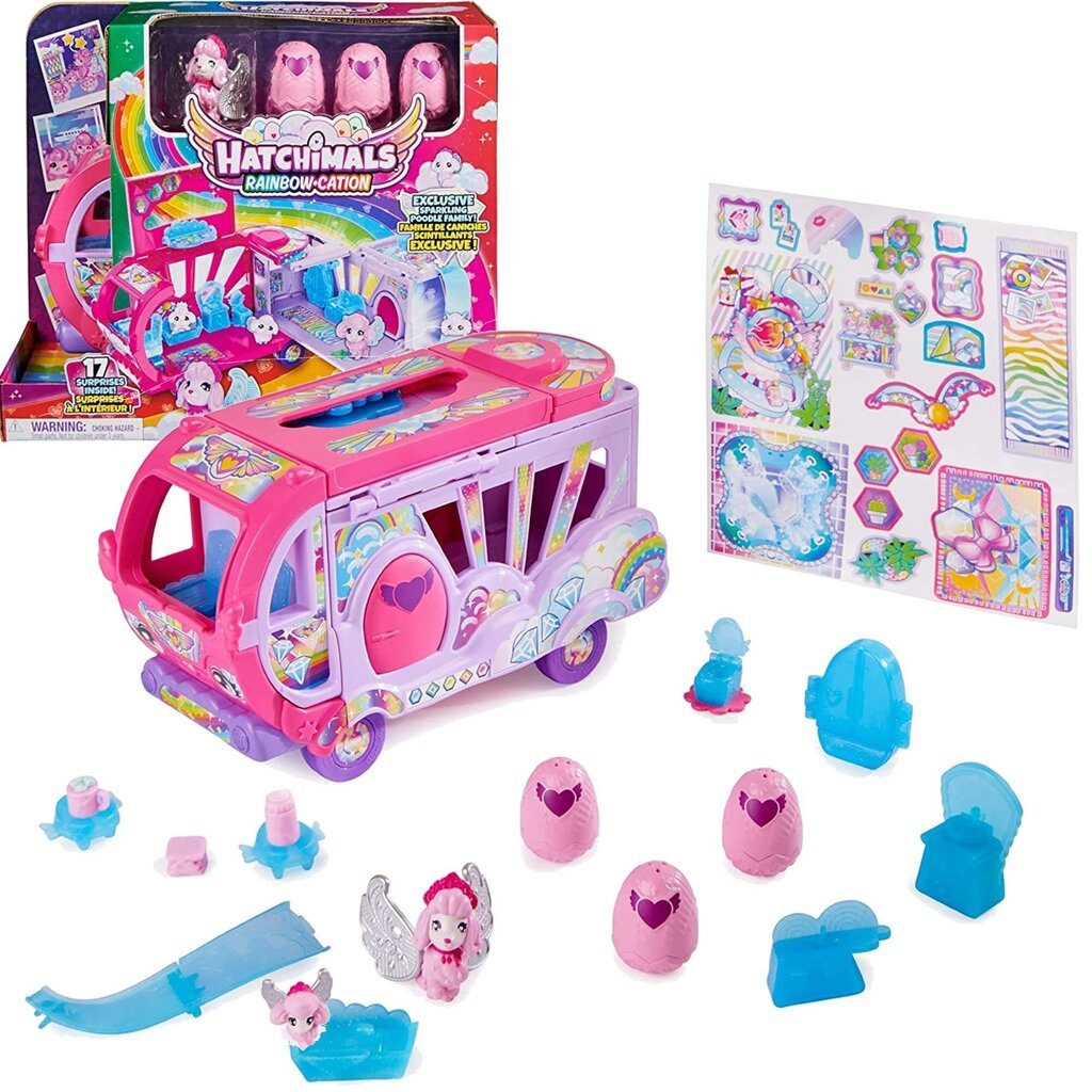 Komplekt koos matkaauto ja figuuridega Hatchimals Rainbow-Cation hind ja info | Tüdrukute mänguasjad | kaup24.ee