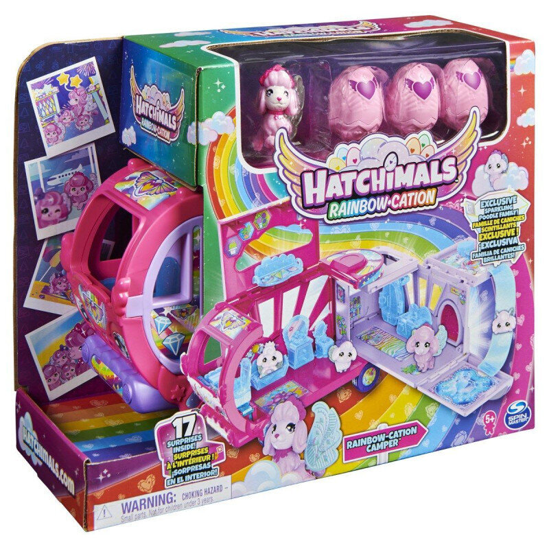 Komplekt koos matkaauto ja figuuridega Hatchimals Rainbow-Cation hind ja info | Tüdrukute mänguasjad | kaup24.ee