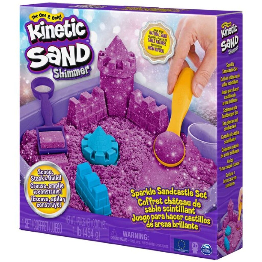 Komplekt kineetiline glitter lilla liiv Kinetic Sand Shimmer цена и информация | Kunstitarbed, voolimise tarvikud | kaup24.ee