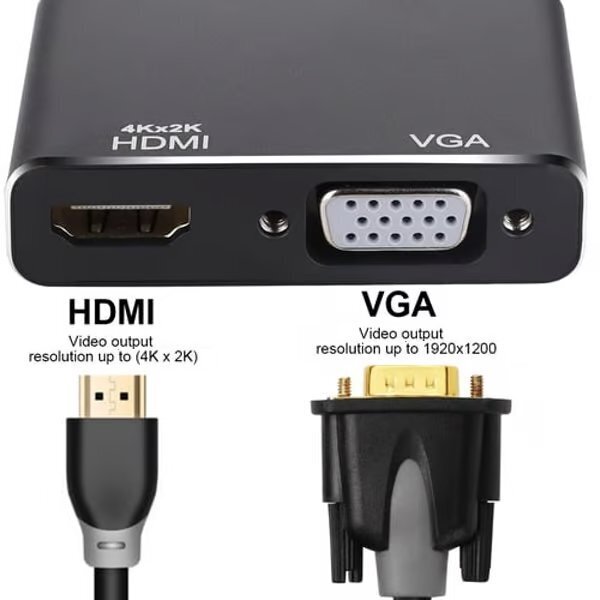 Adapter DisplayPort to HDMI + VGA-adapter v1.4 / 4K@30Hz цена и информация | USB jagajad, adapterid | kaup24.ee