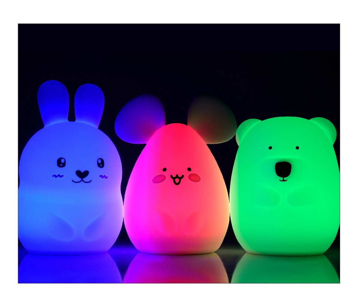 Laste öölamp Rabbit LED USB + pult, silikoonist цена и информация | Lastetoa valgustid | kaup24.ee