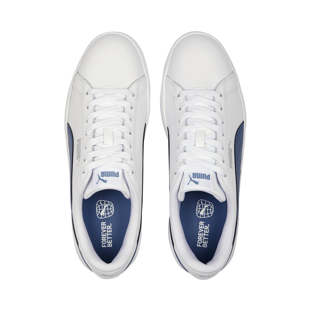 Meeste jalanõud Puma Smash 3.0 L White Blue 390987 07 390987 07/9.5 hind ja info | Spordi- ja vabaajajalatsid meestele | kaup24.ee