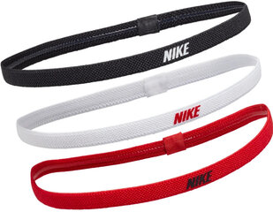 Набор спортивных повязок на голову Nike Elastic Headbands 2.0 3P N1004529 083, черная/красная/белая цена и информация | Спортивная одежда для женщин | kaup24.ee